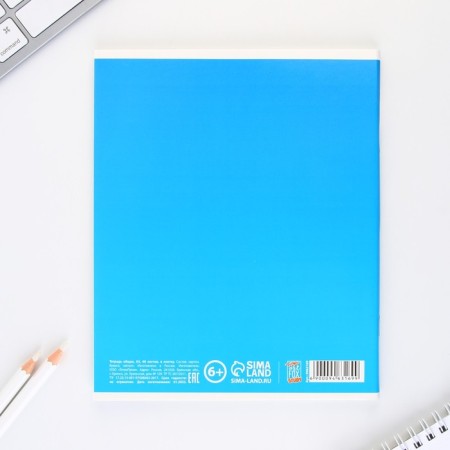 An objective notebook 48 sheets, A5, gradient, with reference materials “September 1: Geometry”, cover coated cardboard 230 gr., Inner block in a cage 80 gr., Whiteness 96%, block No. 1.-5