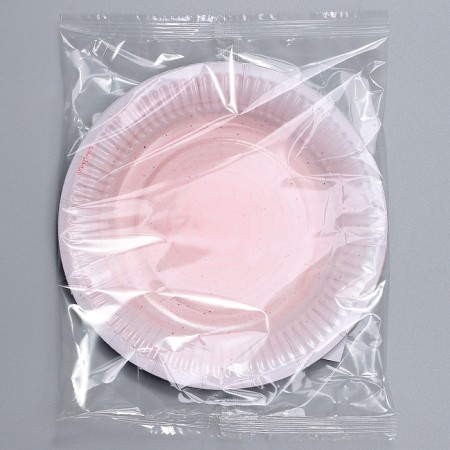 Disposable paper plate "Pink Ceramics", 18 cm-3