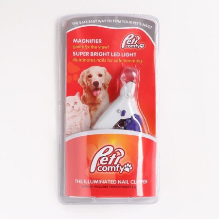 Clawers for animals, with LED flashlight and container for claws, batteries, white-violets.-7