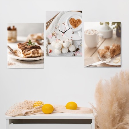 Carty watch wall modular "Good morning", 49x39 cm, silent, triptych-1