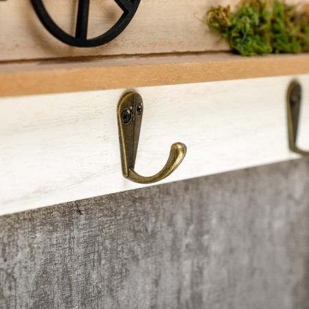 Decorative wood hooks "Bicycle on the lawn at the house" 20x2.5x30 cm-2