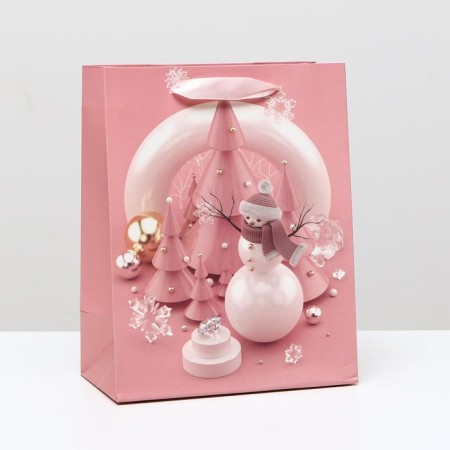 Laminated packet "Snowman with toys", 18 x 23 x 10 cm