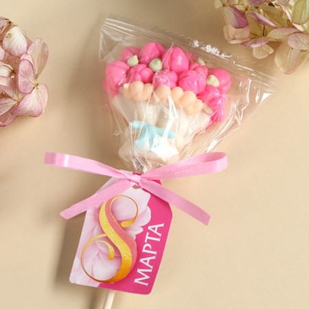 Lollipop on the stick "March 8, flowers", 30 g-4