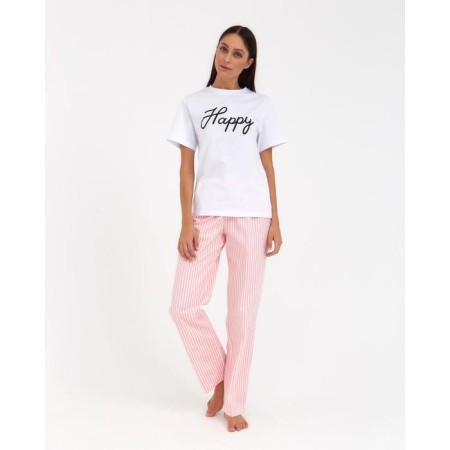 Women's pants KAFTAN "Beautiful", col. White/pink, p. 44-46-3