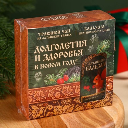 Gift set "Longevity": Herbal tea 20 g, non -alcoholic balm 100 ml.-4