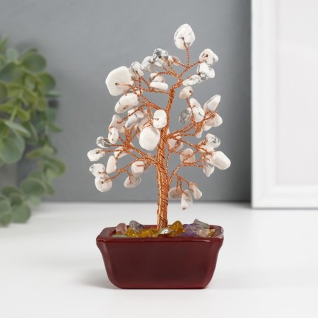 Bonsai souvenir "Cash tree with marble" 60 stones 12.5x5.2x7 cm-2