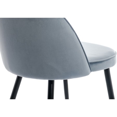 Stol on a metal frame Dodo metal/velor, black/blue 48x54x77 cm-7