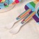A set of children's bamboo dishes, 5 objects: plate, fork, spoon, glass, bowl "Rainbow Dash", My Little Pony