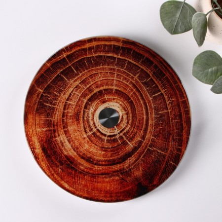 Glass stand for a cake rotating share "wood", d = 24 cm-1