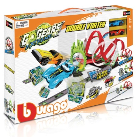 Set of game BBURAGO GOGEARS EXTREME DOBLE VORTEX, Autotrek, with two inertial machines-1