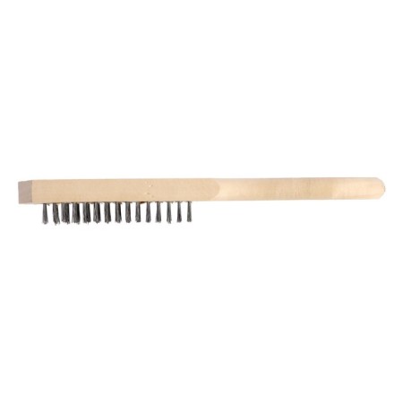 Metallic manual scrap brush, wooden handle, 6-row-4