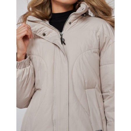 Coat insulated winter female, size 44, color light gray-14