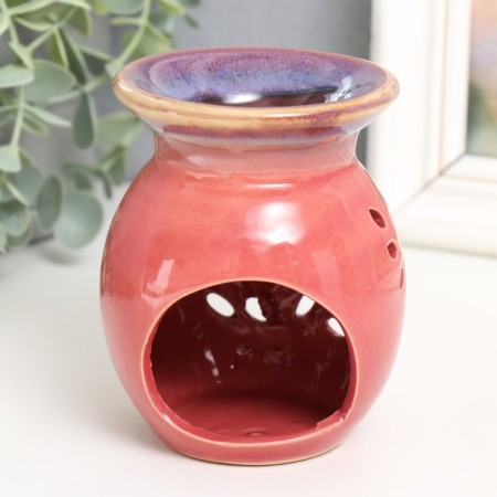 Aroma lamp ceramics "Flower pattern" mix 10.5x7.5x7.5 cm-3