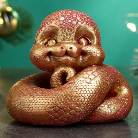 Figure "Snake Taulus" Bordeau-gold, 6x6cm