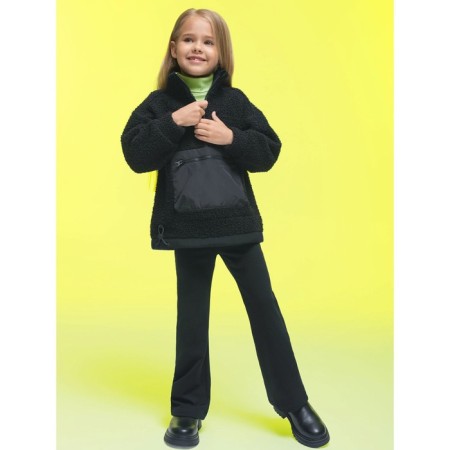 Pants for girls, height 104 cm, black color