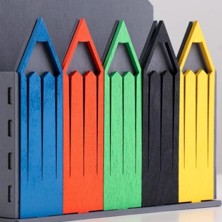 Kashpo wooden 18 × 7 × 20.4 cm envelope "pencils", gray-4