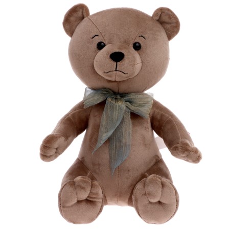 Soft toy "Bear Eddie with a bow", beige-gray color, 30 cm