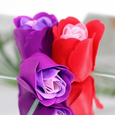 Soap roses of colored shades and a gold rose, set-9