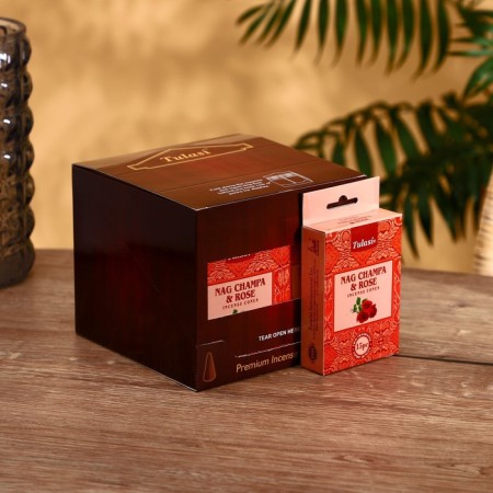 Incense nag champa "tulasi" 15 aromacons rose-1
