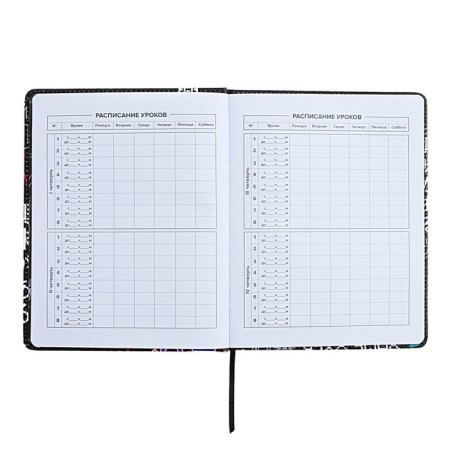 Universal Diary Grade 1-11, 48 sheets of "cyberism", solid cover of artificial leather, lies, universal cheat sheet, block 80 g/m2-5