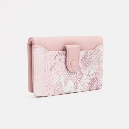 Women's wallet on magnet, pink color