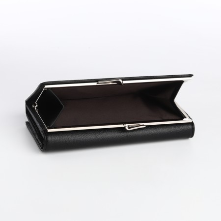 Women's wallet on a magnet, black color-3