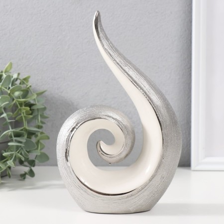 Souvenir ceramics "curl" silver-white 22.5x14.5x6 cm-3