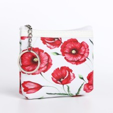 Women's wallet with lightning, white/red color