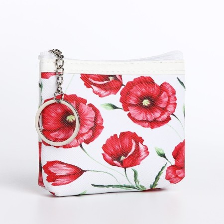 Women's wallet with lightning, white/red color