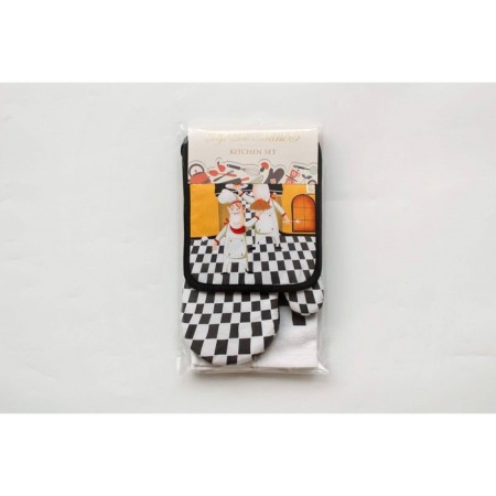 Kitchen kit No. 6: Take, mittens, towel 38x63 cm