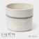 Basket for storage ladled handmade LadoM "Dorian", cotton, 18 × 18 × 15 cm, white-gray color