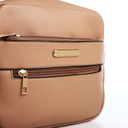 Cross-Bodi Bag on a zipper, beige color-3