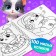 Coloring children's “mustache, paws and tails”, 100 pictures, on rings