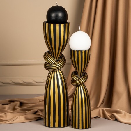 Click for one candle "Knot", a color of black and gold 29.5 x 7.5 x 7.5 cm-5