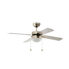 Вентилятор потолочный со светильником GELSINA, E14, 1X60Вт, сталь, никель, стекло, белый