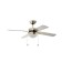 Ceiling fan with Gelsina, E14, 1x60W lamp, steel, nickel, glass, white