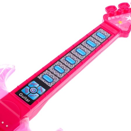 Musical guitar, sound, light, pink color-3