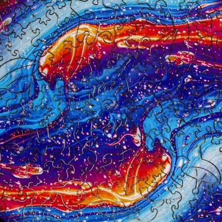 Wooden figured puzzle "Magic of colors", round-5