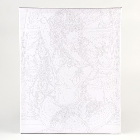Picture on numbers on canvas with a subframe "Girl by the window", 40 x 50 cm-2
