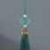 Suspension textiles, plastic "Knot of happiness and infinity" dark green 0.7x1x9.5 cm