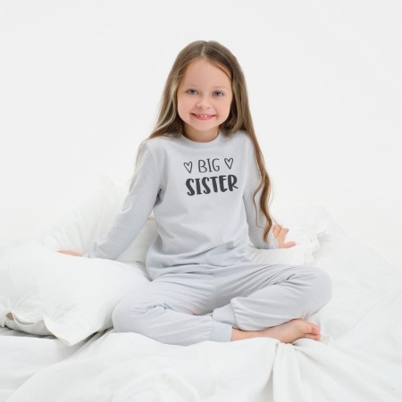 Пижама детская для девочки KAFTAN Sister, р.30 (98-104), серый-7