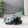 Polystone souvenir "Green peacock on a snag with a flower" 13.7x13.2x7.5 cm