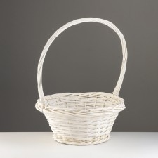 Wicker basket, 34x34x16x44 cm, white, willow