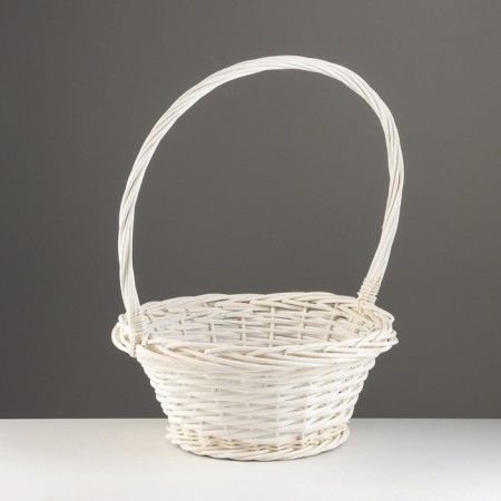 Wicker basket, 34x34x16x44 cm, white, willow