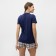 Homemade female set (T-shirt, shorts), dark blue color, size 48