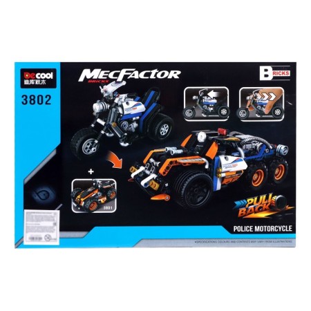 Designer with an inertial mechanism "Motocycle", 284 parts-1
