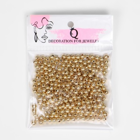 Bead "hematite" d = 4 mm, set 10 g, color gold-1