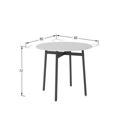 Dining table "Medison", 800 × 800 × 720 mm, white color-1