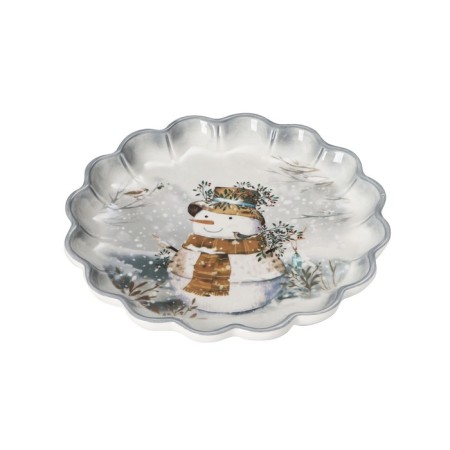 Serving shares "Christmas snowman", d = 20 cm, white color-1