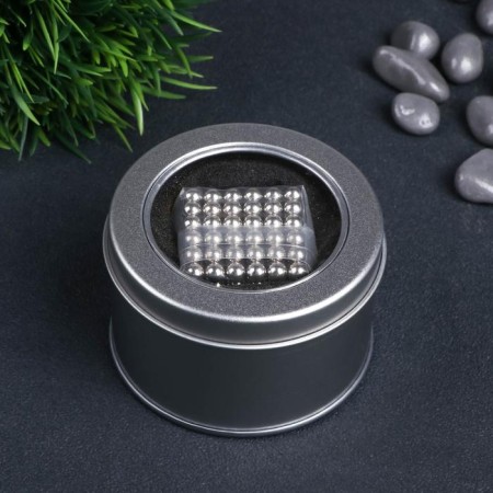 Antistress Magnet "Neokub" 216 balls d = 0.5 cm (silver)